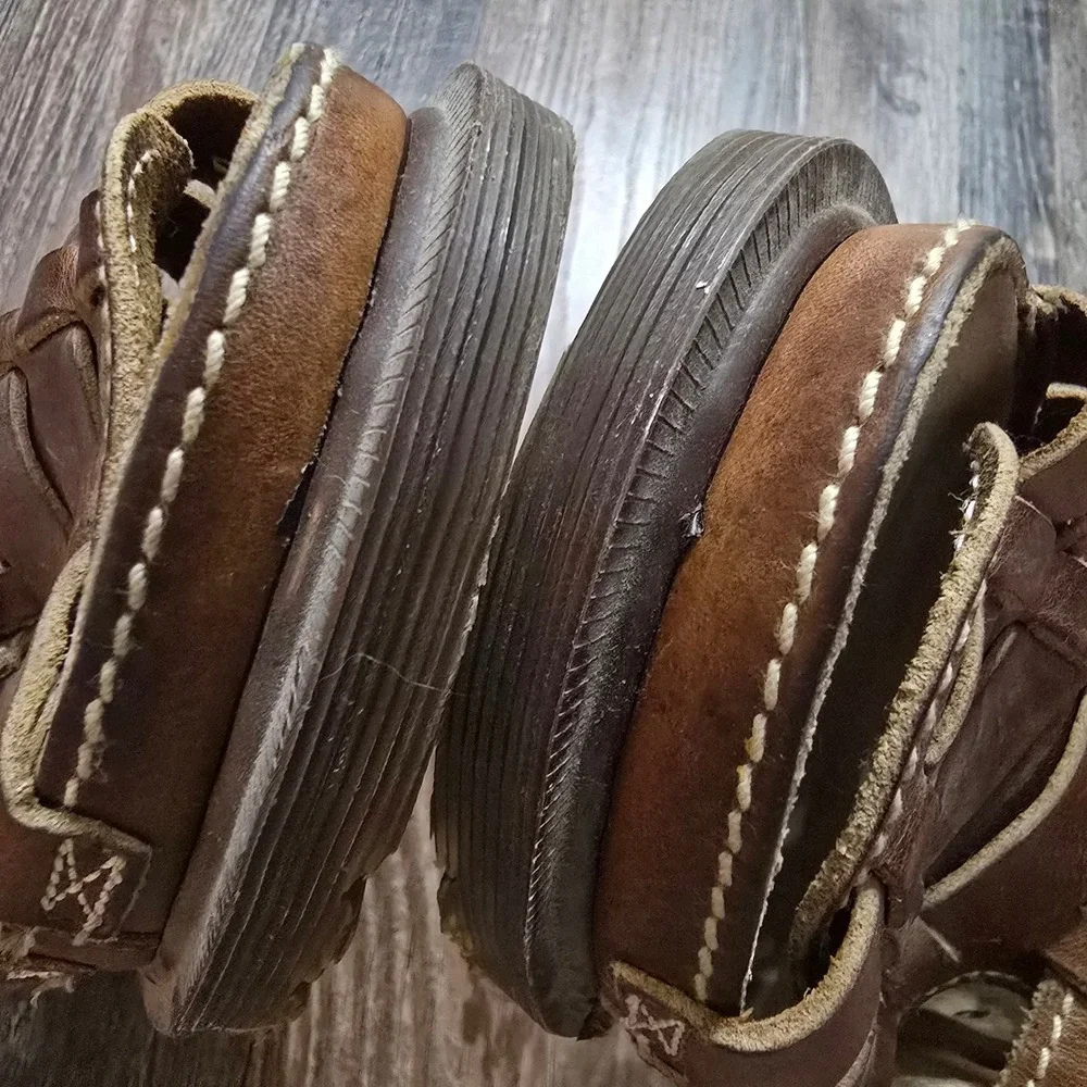 Dr. Martens Vintage Fisherman Sandals Mens 7 Brown Leather Caged Buckle Grunge